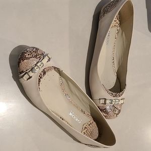 Geox beige and snakeskin flats